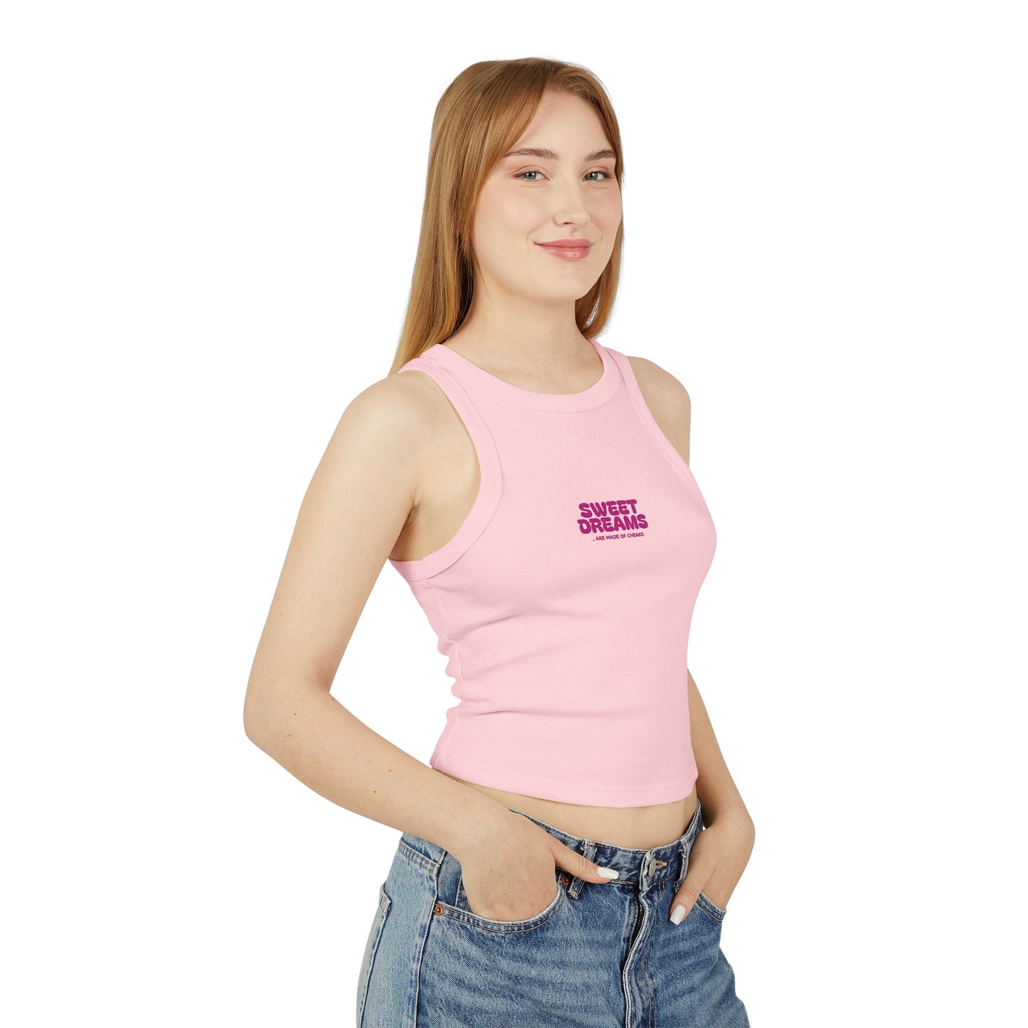 Sweet Dreams Women's Micro Rib Racer Tank Top