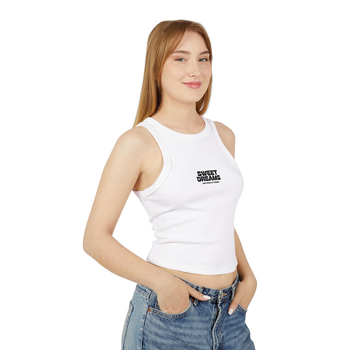 Sweet Dreams Women's Micro Rib Racer Tank Top